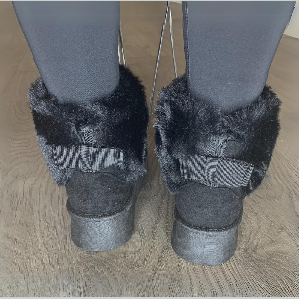 Boots Black Ankle Faux Fur