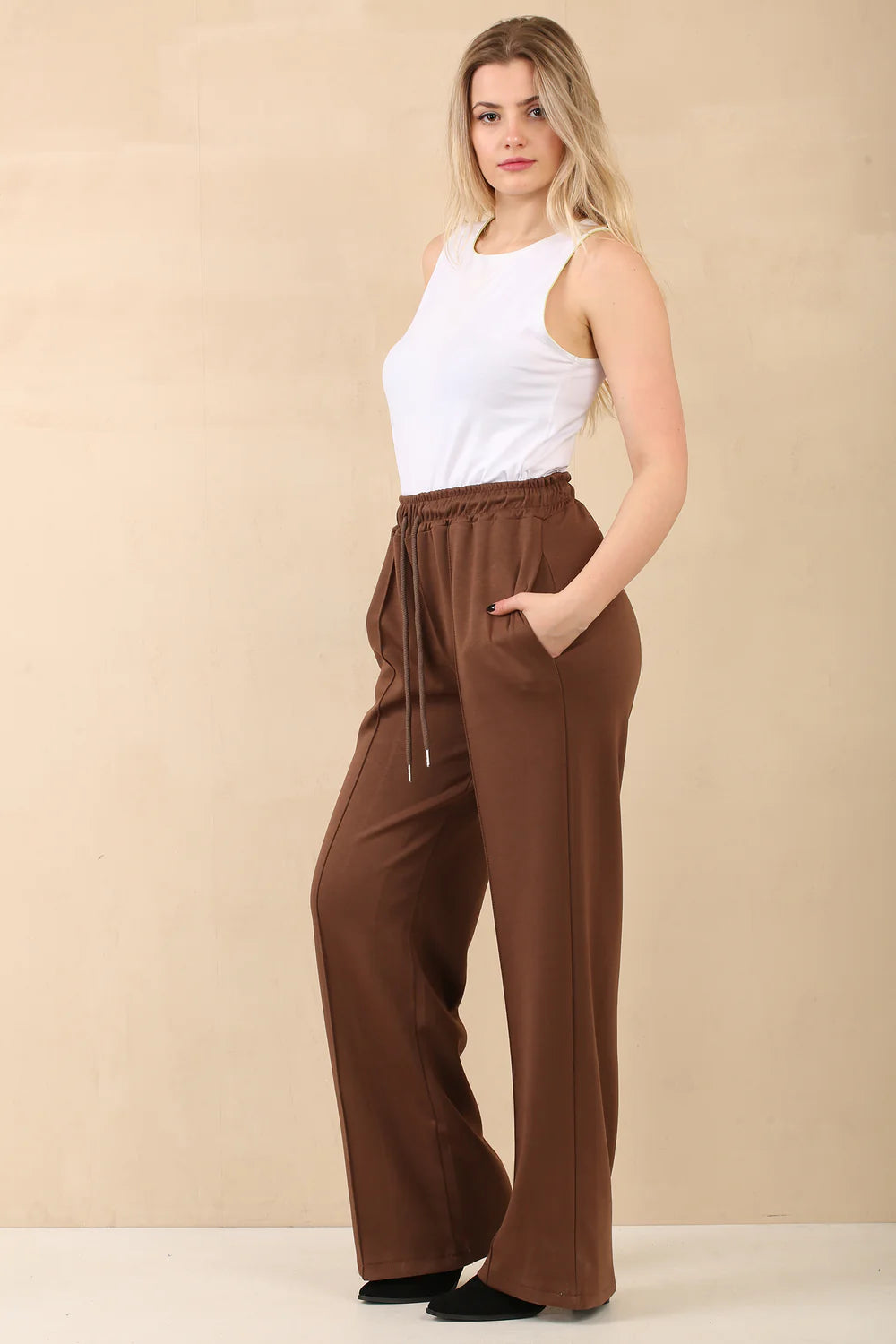 Brown Plain Jogger Trouser