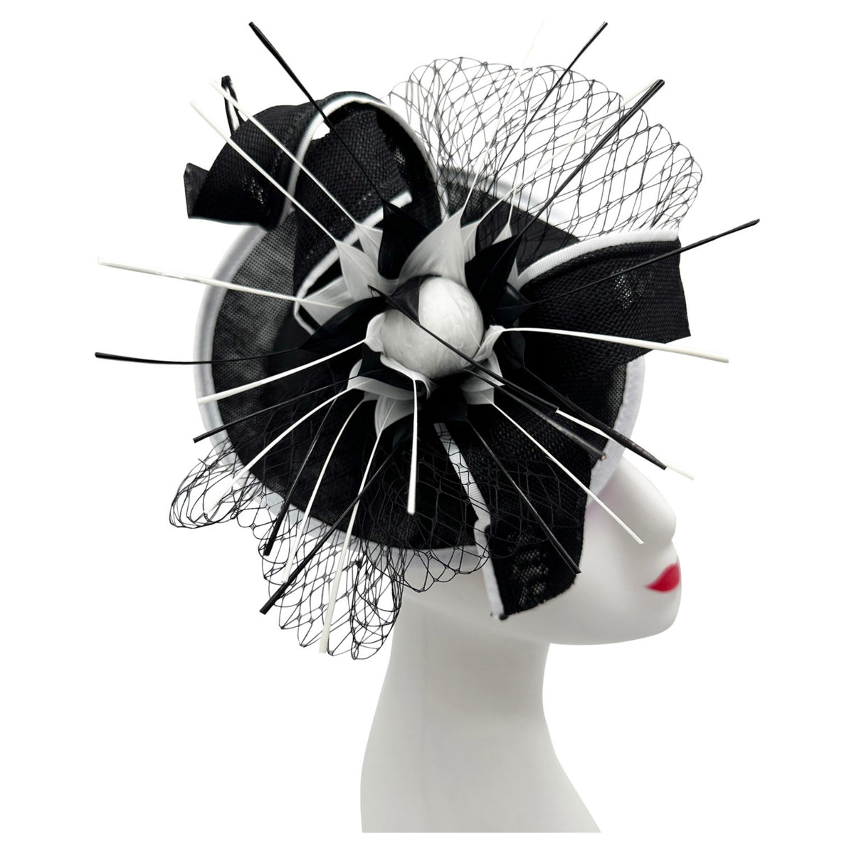 Fascinator Black and White