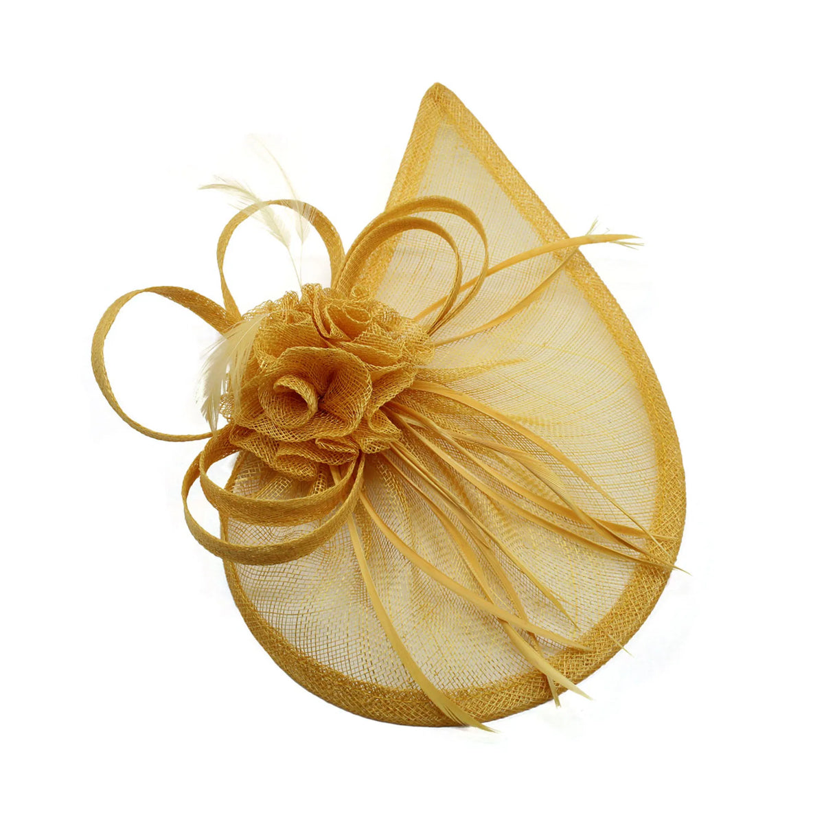 Gold Tear Drop Shape Fascinator