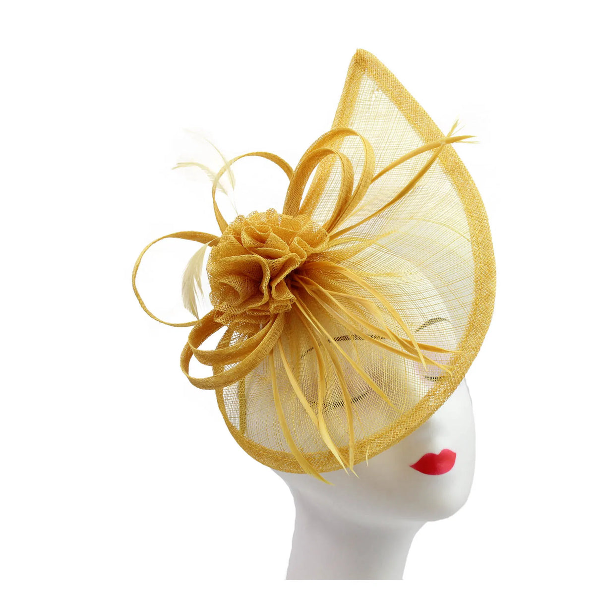 Gold Tear Drop Shape Fascinator