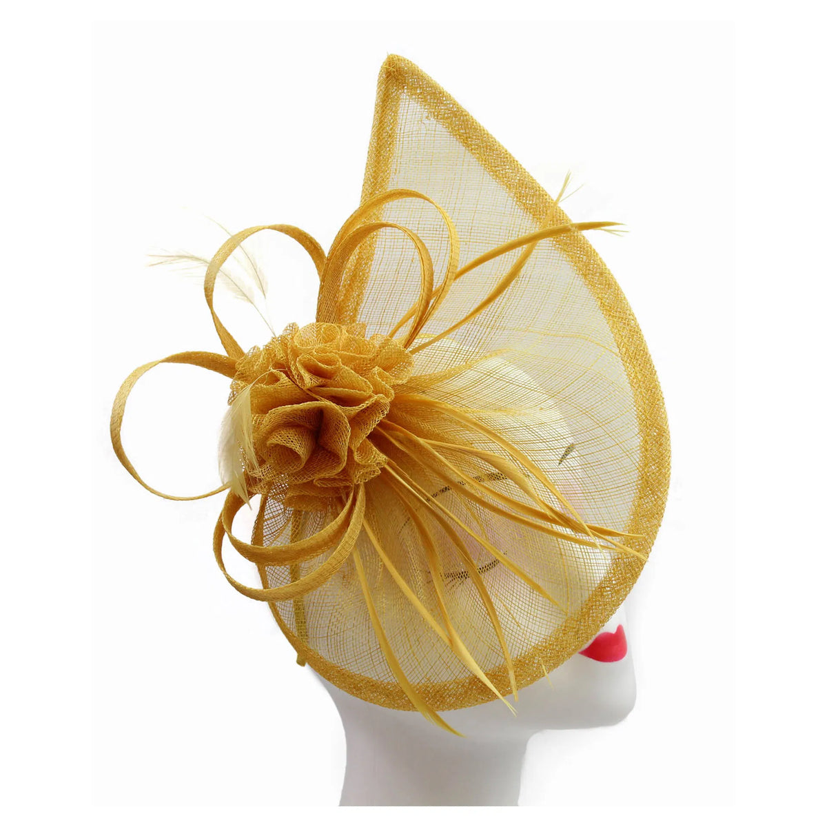Gold Tear Drop Shape Fascinator