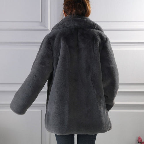 Jacket Faux Fur Grey
