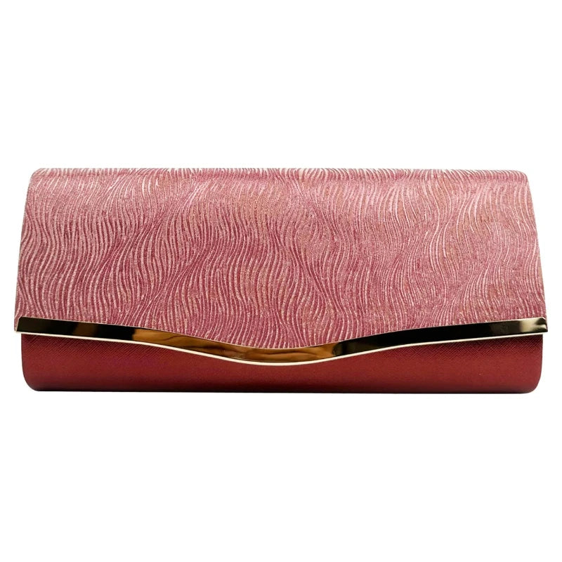 Marron Coloured Clutch Bag