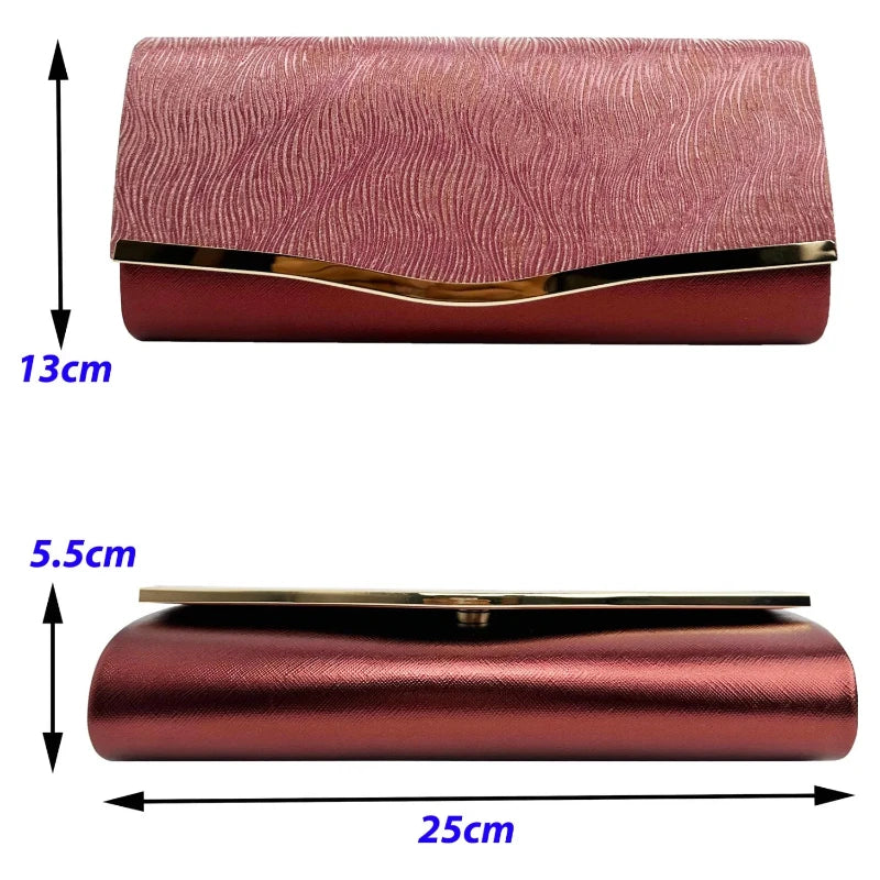 Marron Coloured Clutch Bag