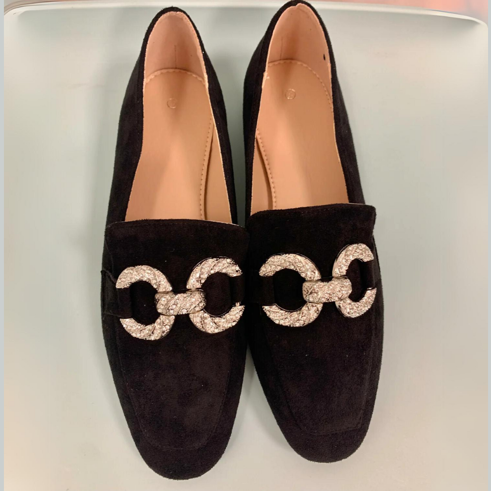 Shoes Loafers Black Suede