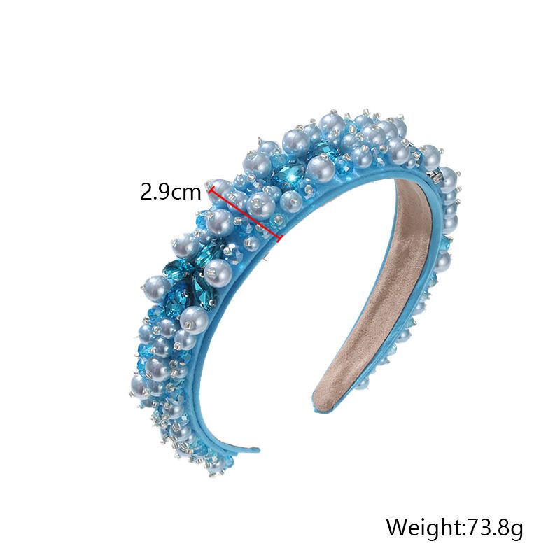 Hairband Blue Pearls and Crystals