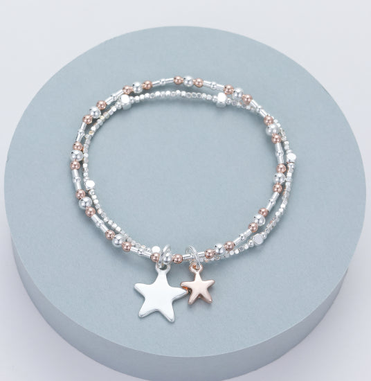 Bracelet with two star charm