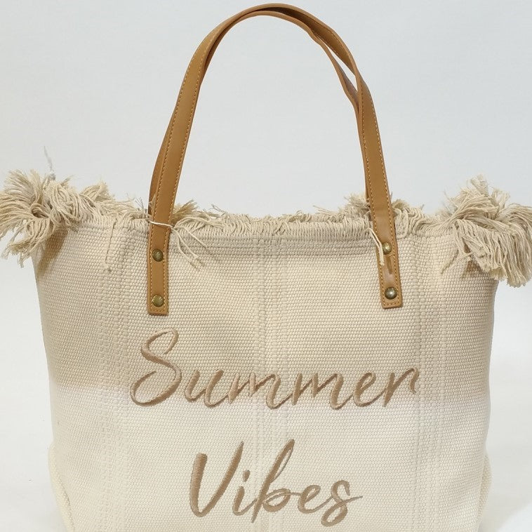 Fringed  Embroidered Beach Bag