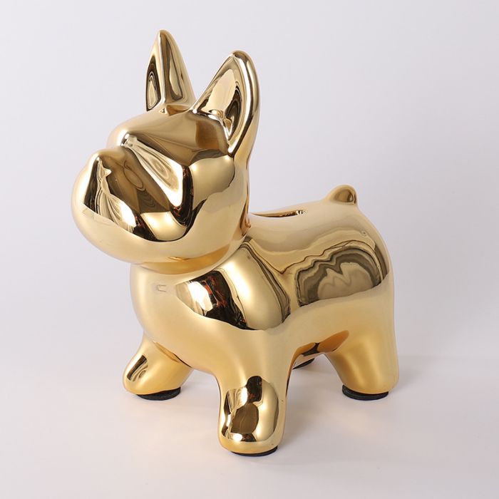 Money Bank Bull Dog Gold