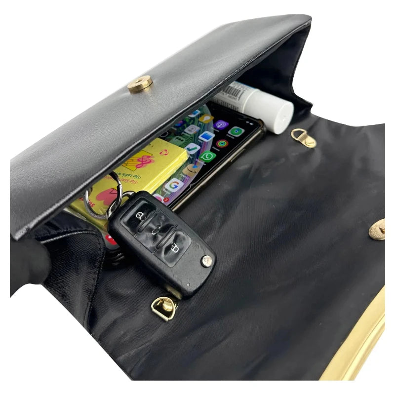 Two Tone Black Clutch Bag